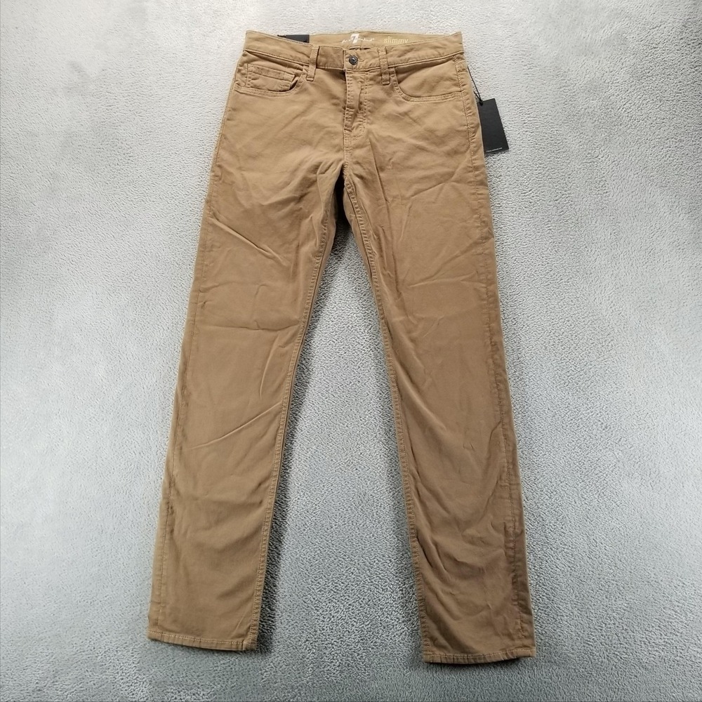 7 For All Mankind Pants Mens 32x32 Brown Slimmy Slim Straight Chino Twill